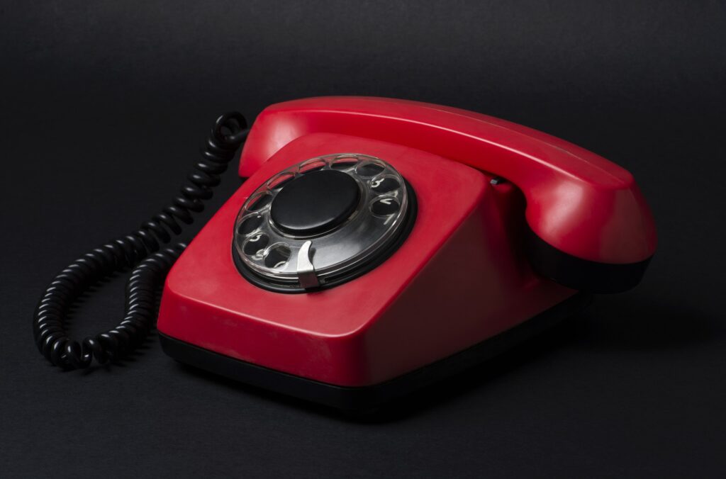 Retro red telephone